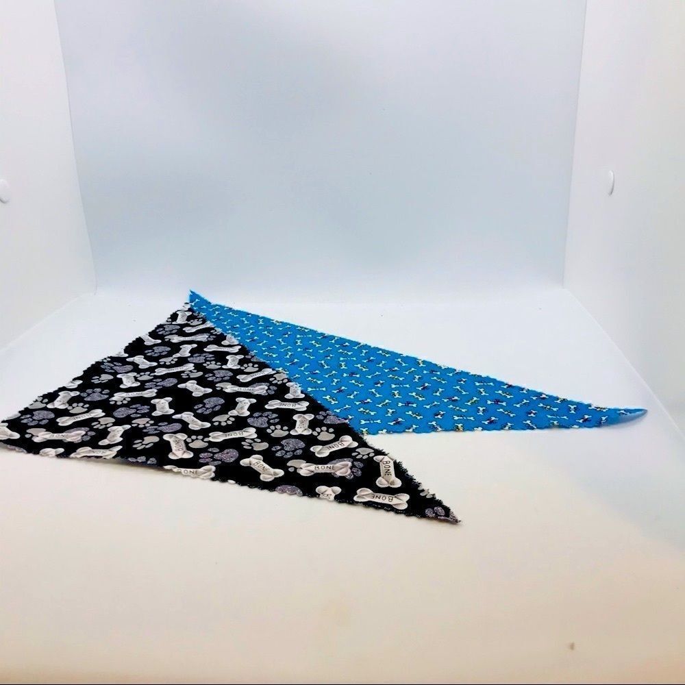 Dog Scarf Dog Bone Set of 2 for Small Dogs Bandanna Set